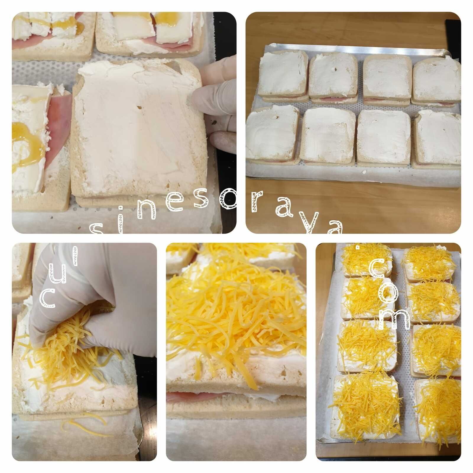 Croque dinde, chèvre et miel