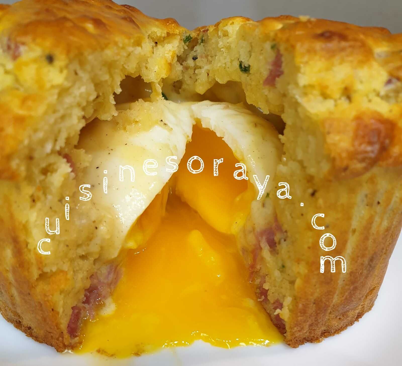 Muffins coeur oeuf coulant