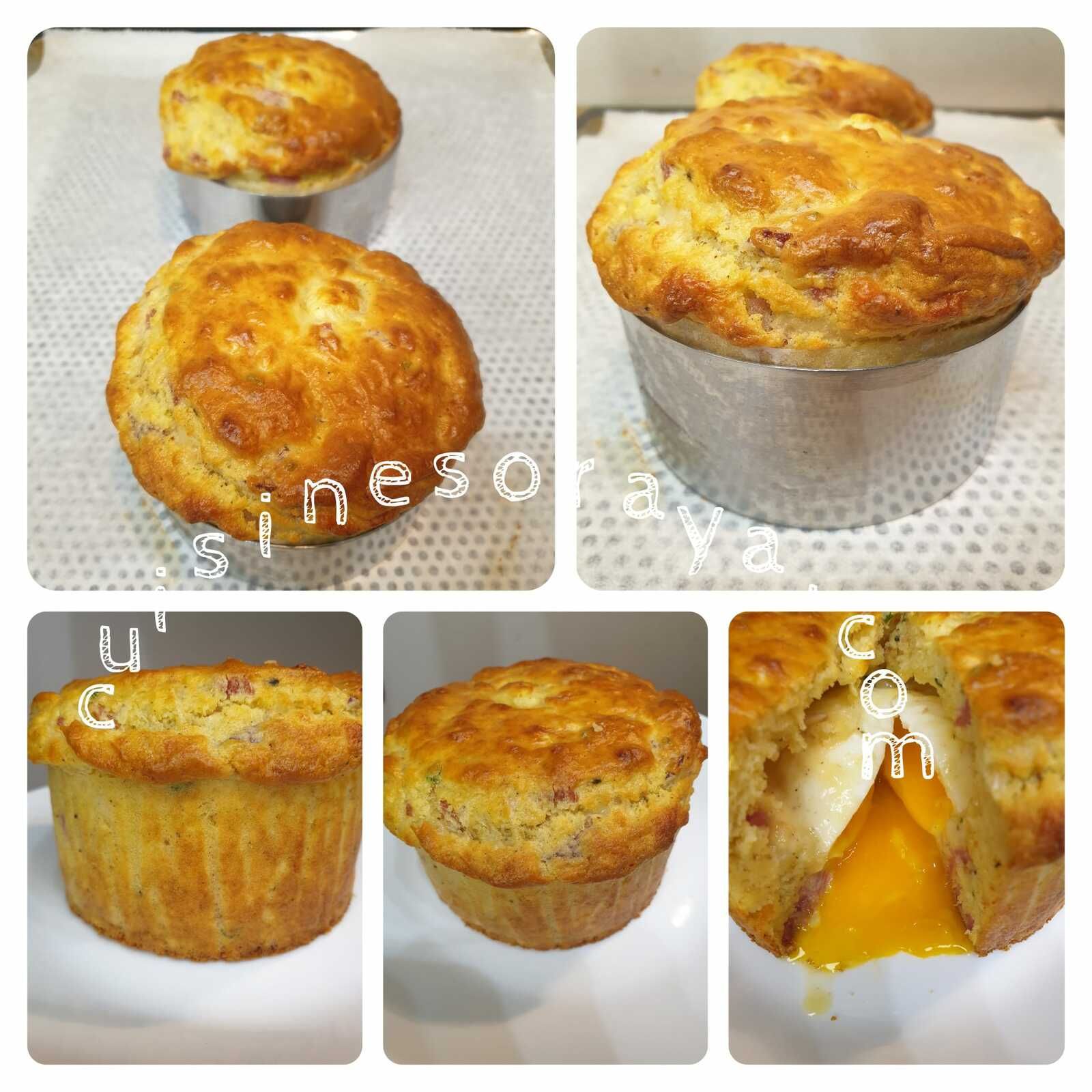 Muffins coeur oeuf coulant