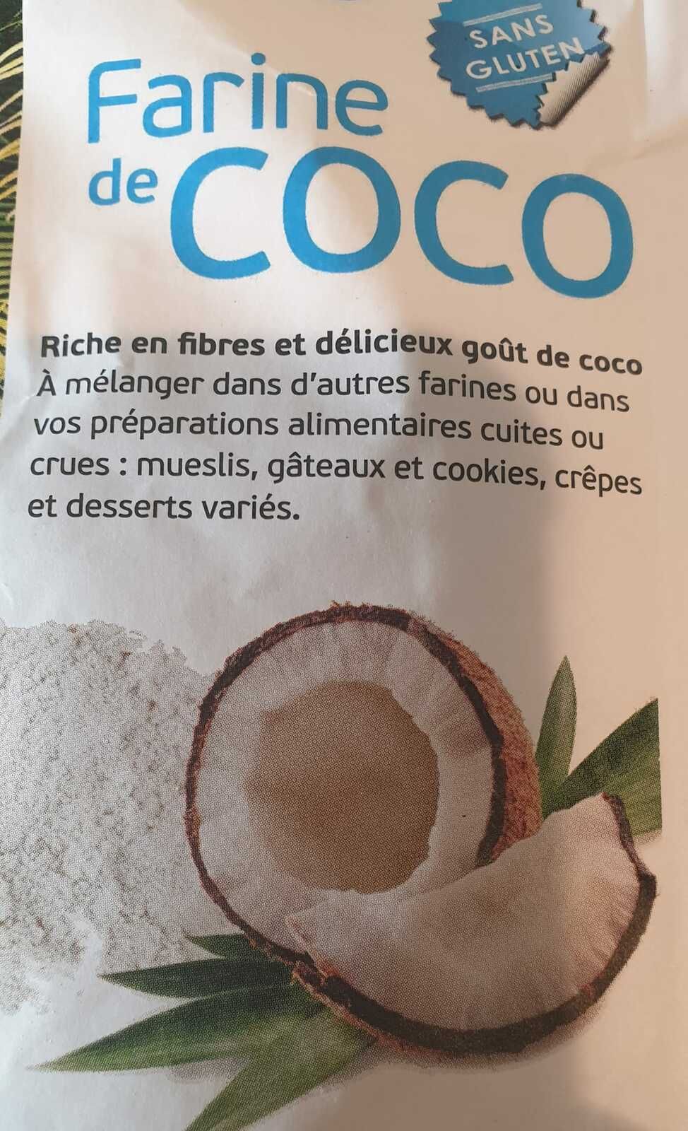 Farine de coco en vente dans les magasin Bio