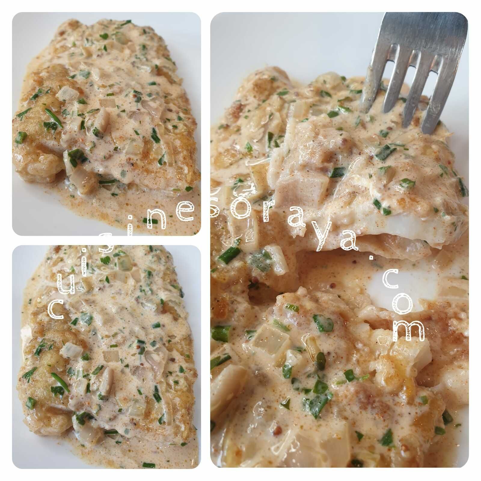 Poisson sauce à la crème d'échalote