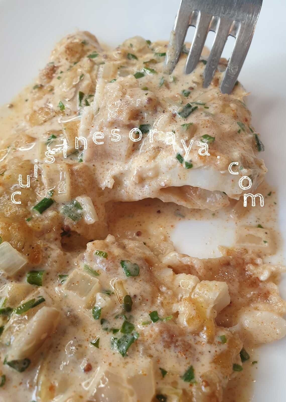 Poisson sauce à la crème d'échalote