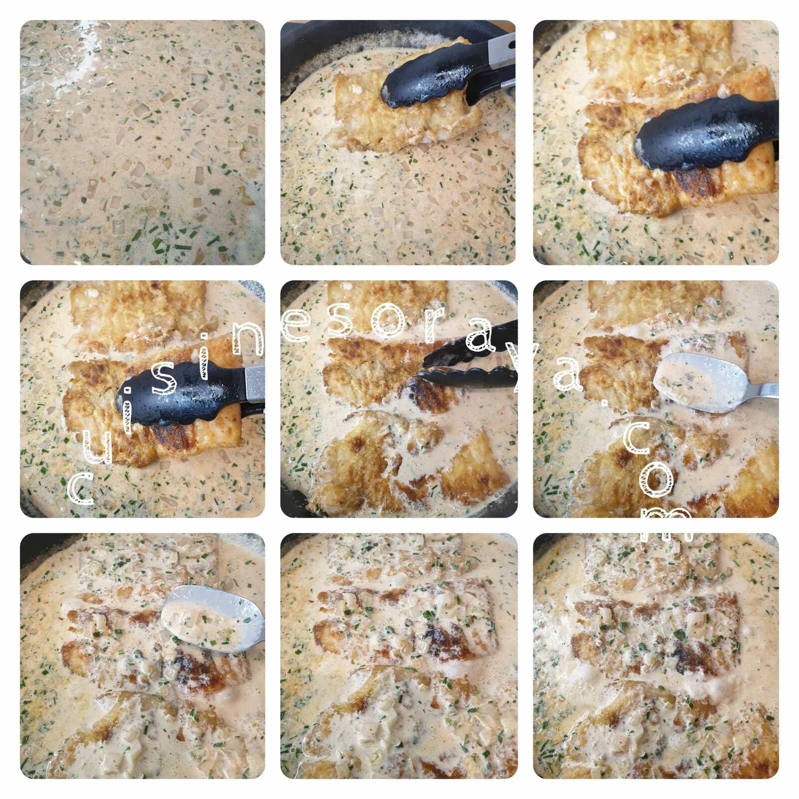 Poisson sauce à la crème d'échalote