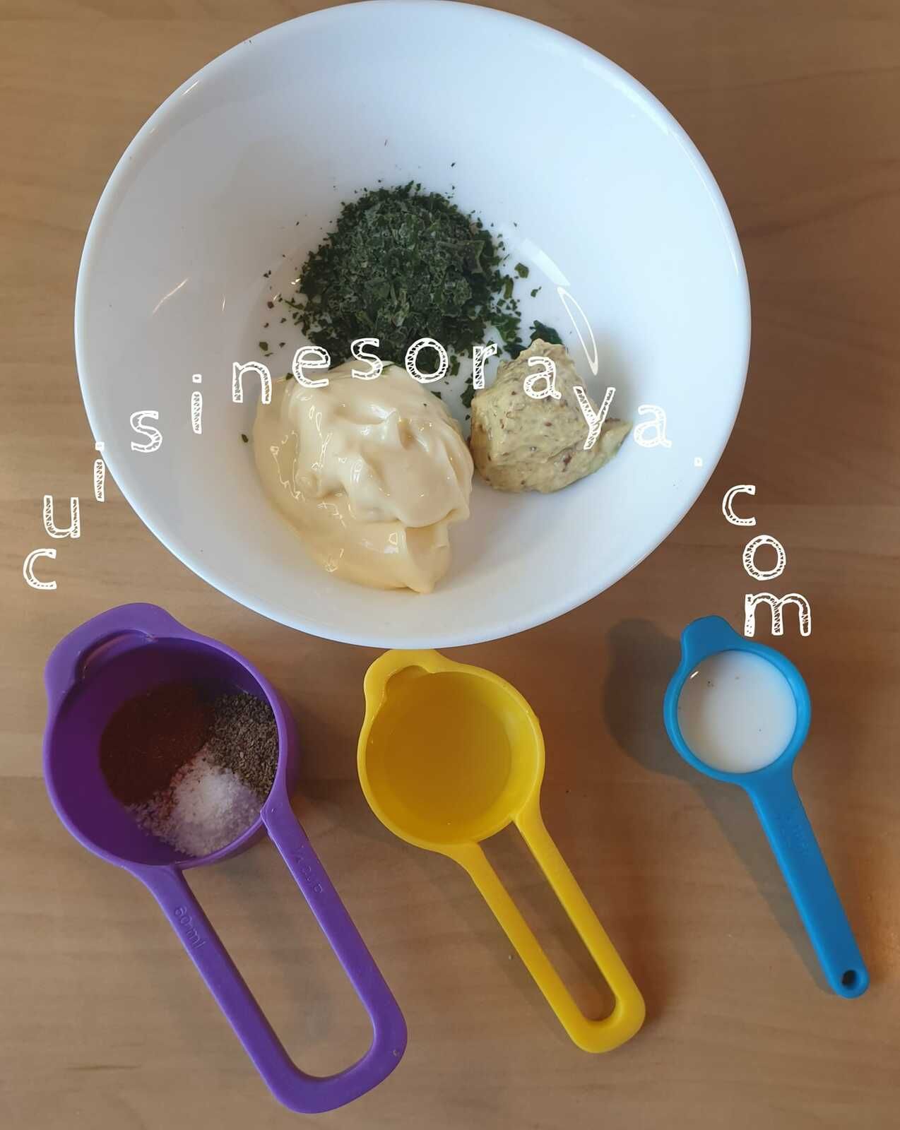Salade de riz mex-mex et sa sauce