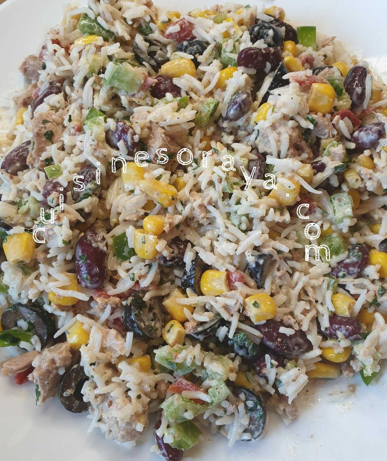 Salade de riz mex-mex et sa sauce