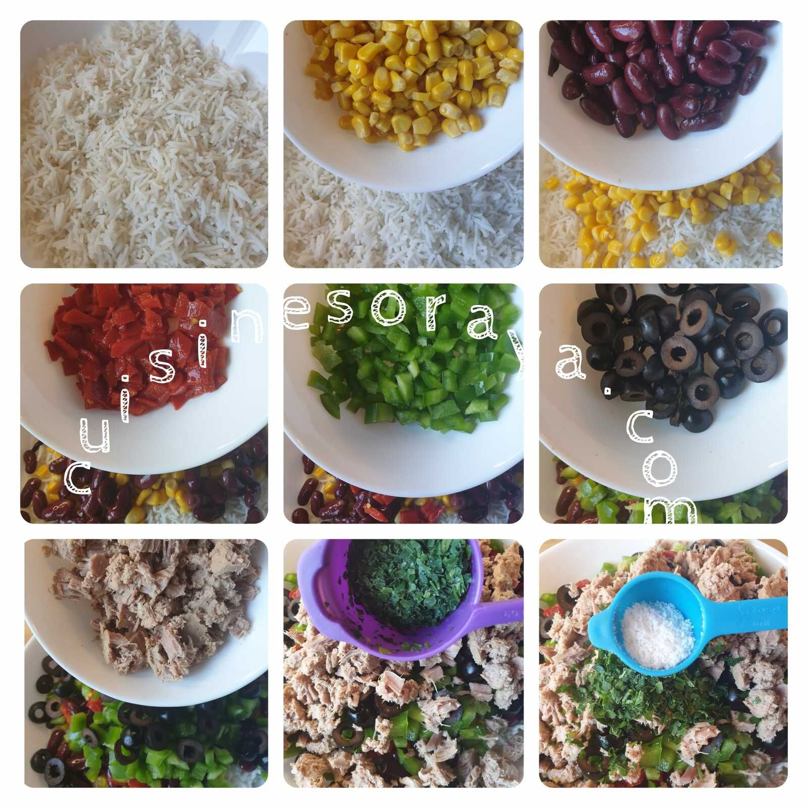 Salade de riz mex-mex et sa sauce