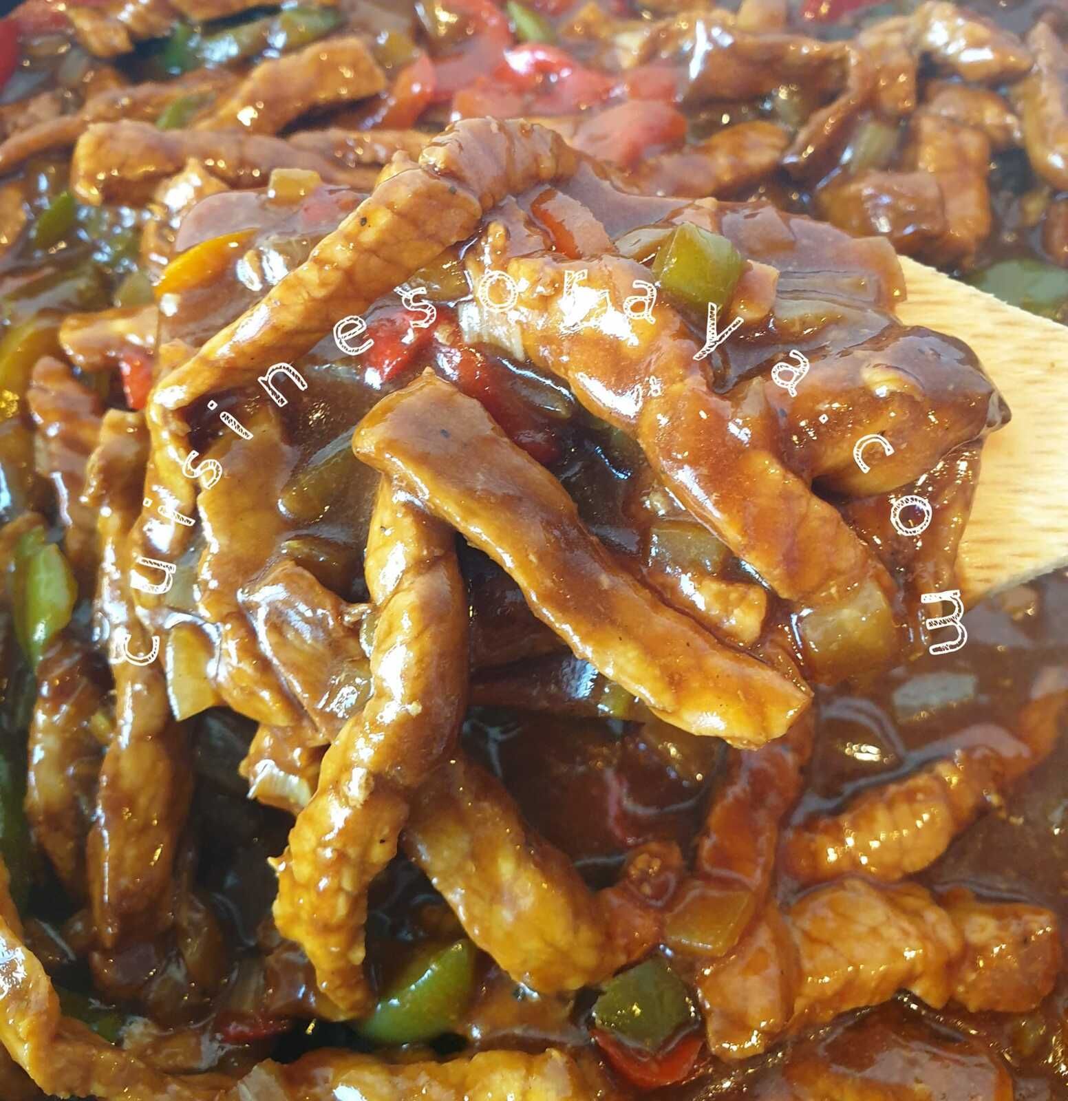 Emincé de veau sauce asiatique