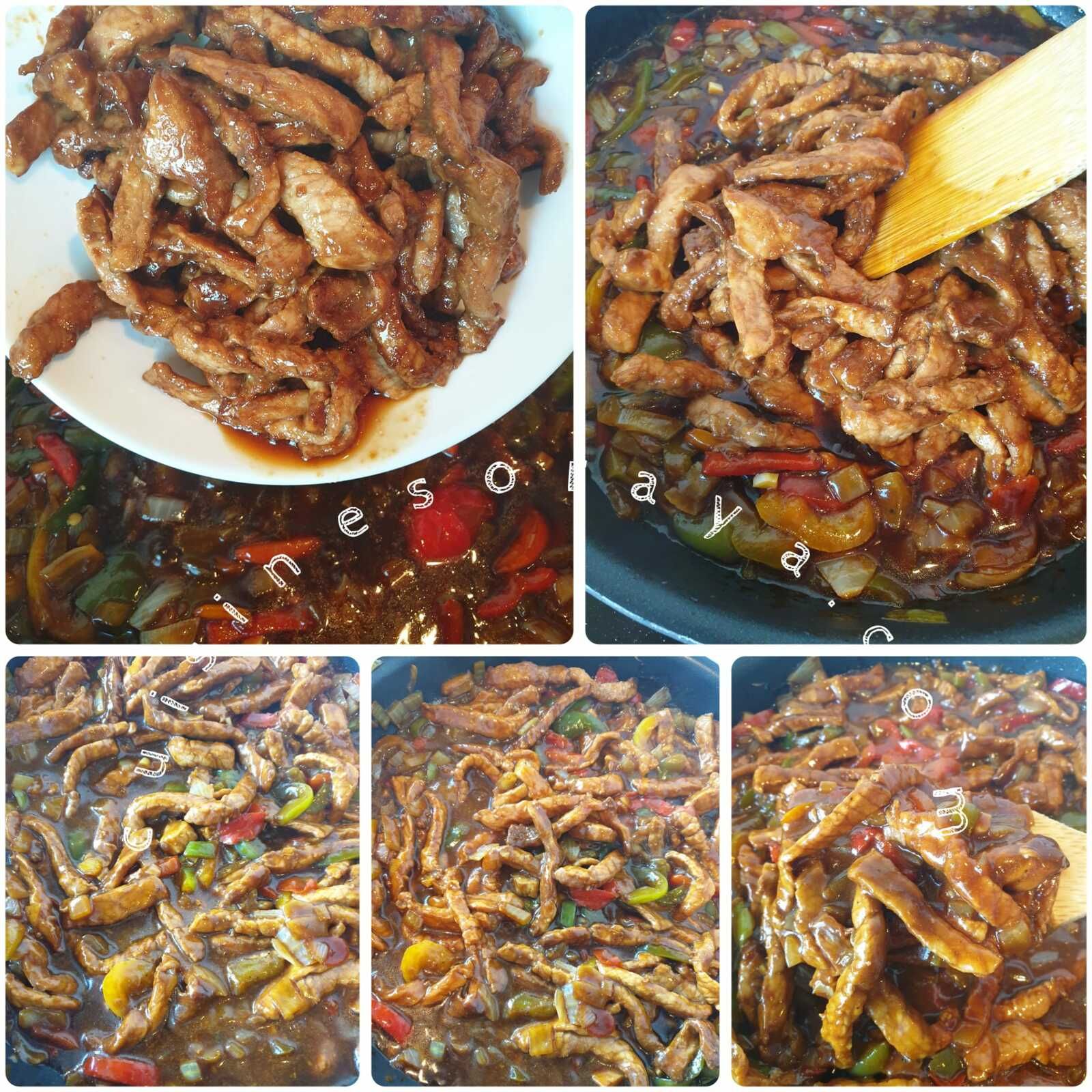 Emincé de veau sauce asiatique