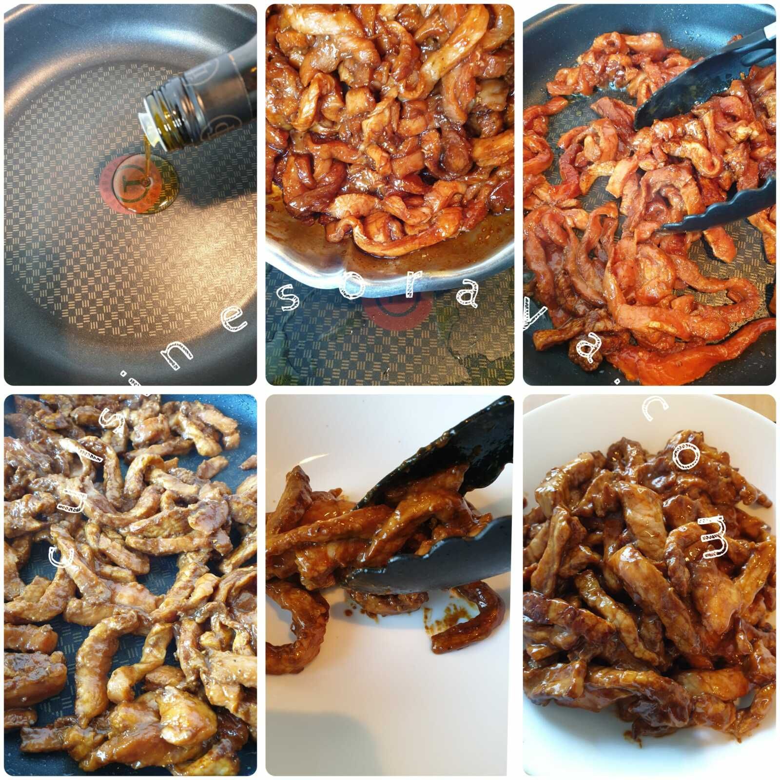Emincé de veau sauce asiatique