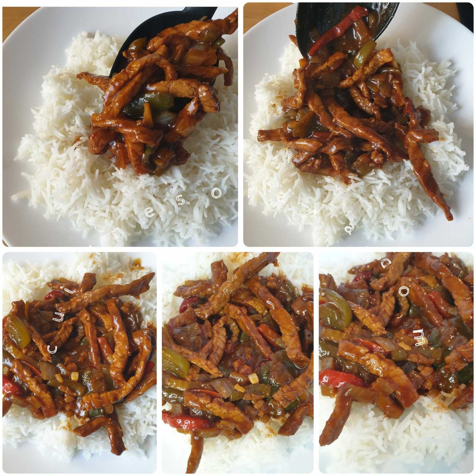 Emincé de veau sauce asiatique