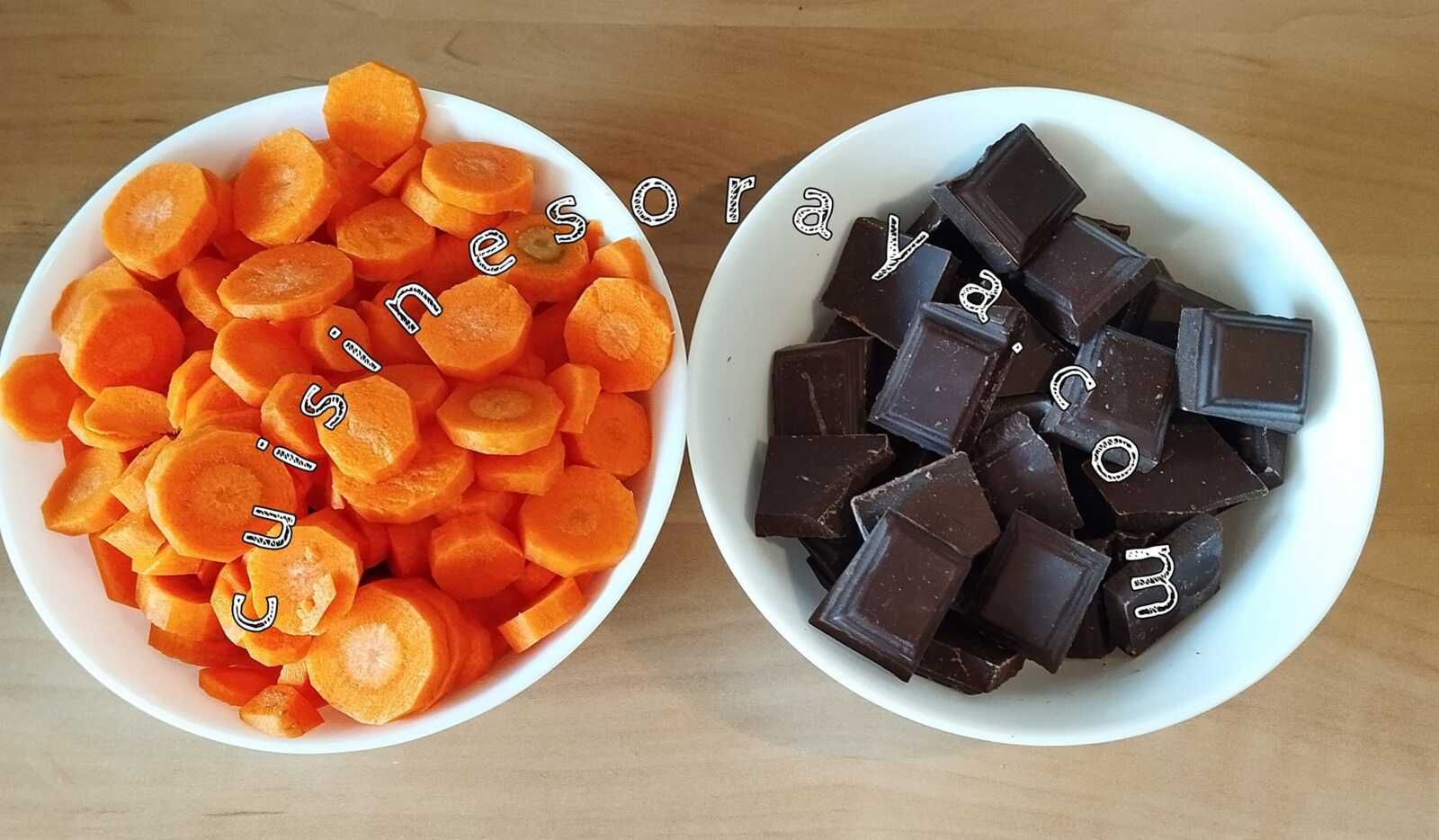 Gâteau chocolat/carotte (2 ingrédients)