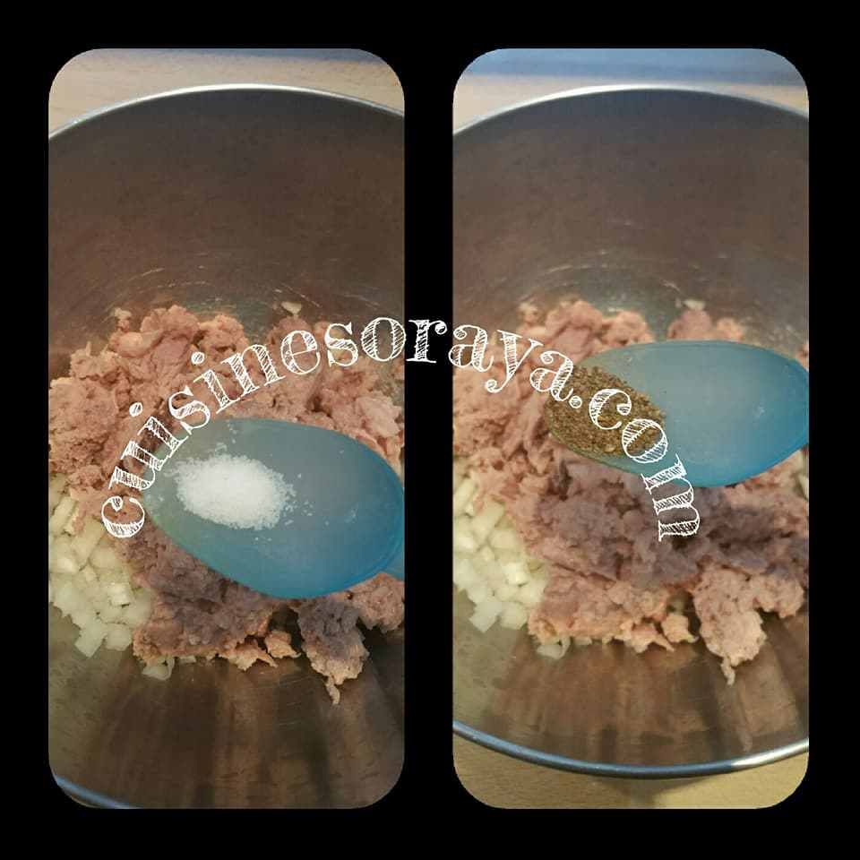 Batbout au thon et crudités