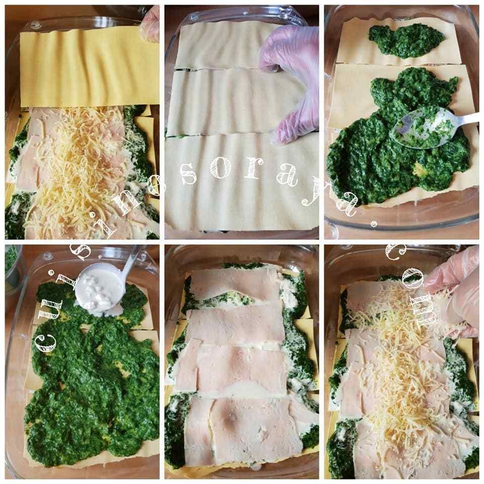 Lasagne épinards chèvre et poulet