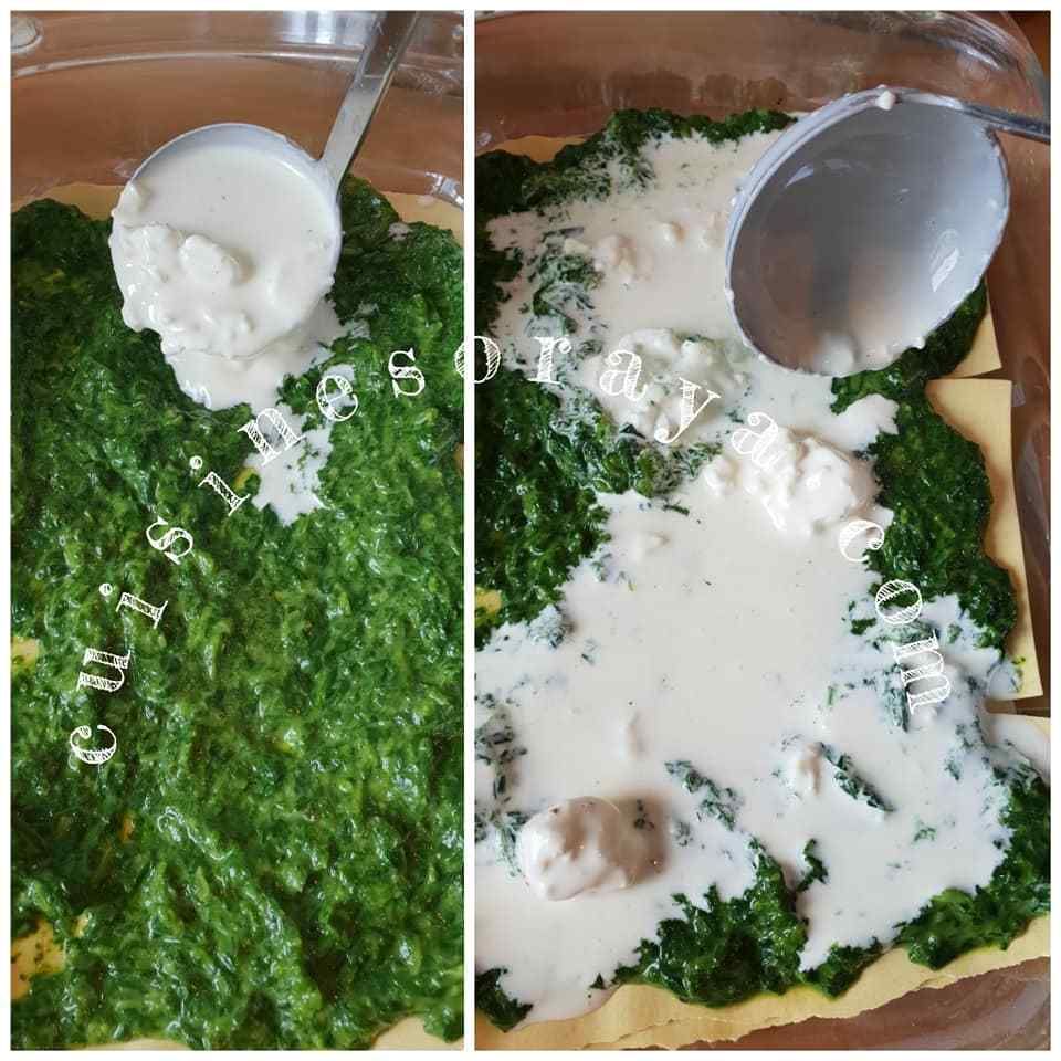 Lasagne épinards chèvre et poulet