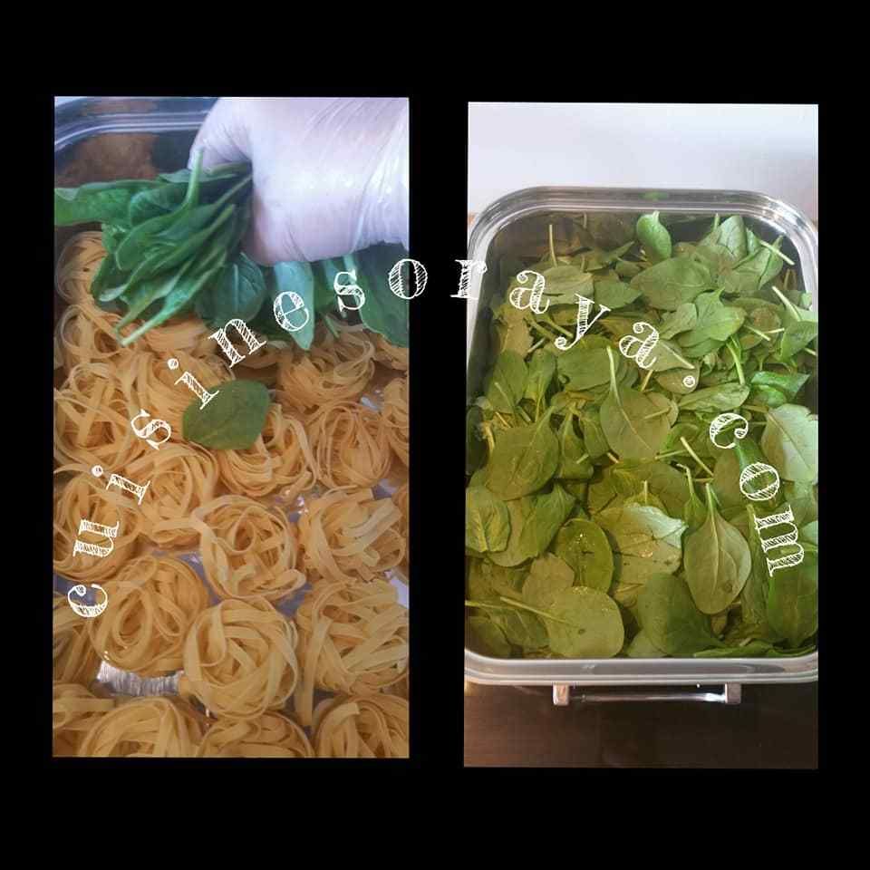 Tagliatelles au saumon et épinards