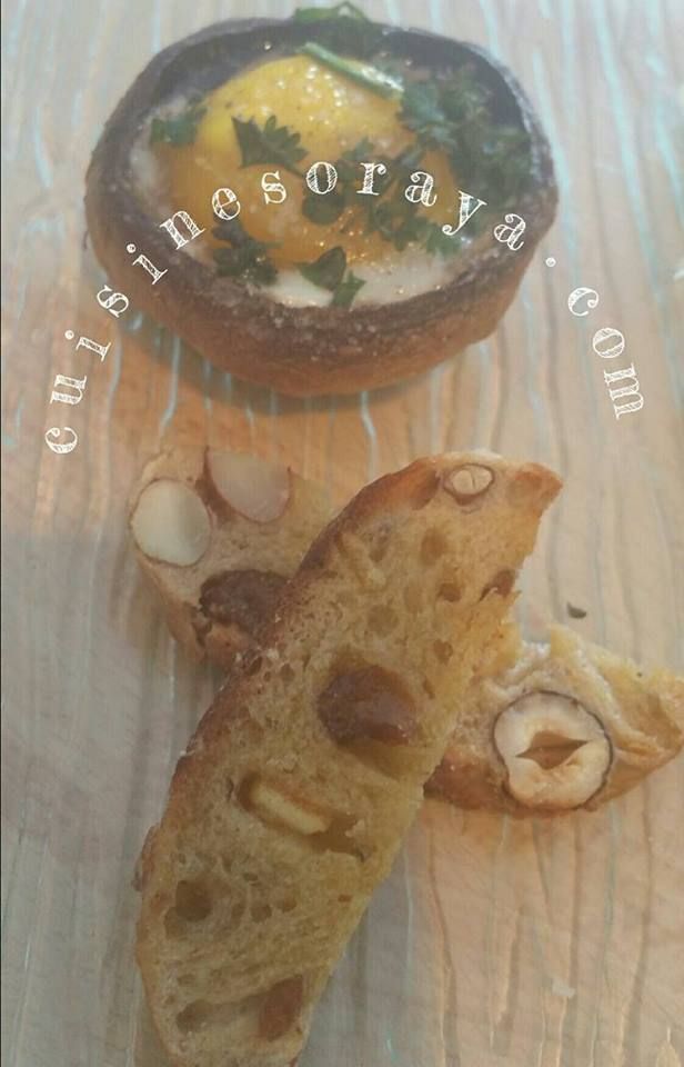 Champignon farci à l'oeuf