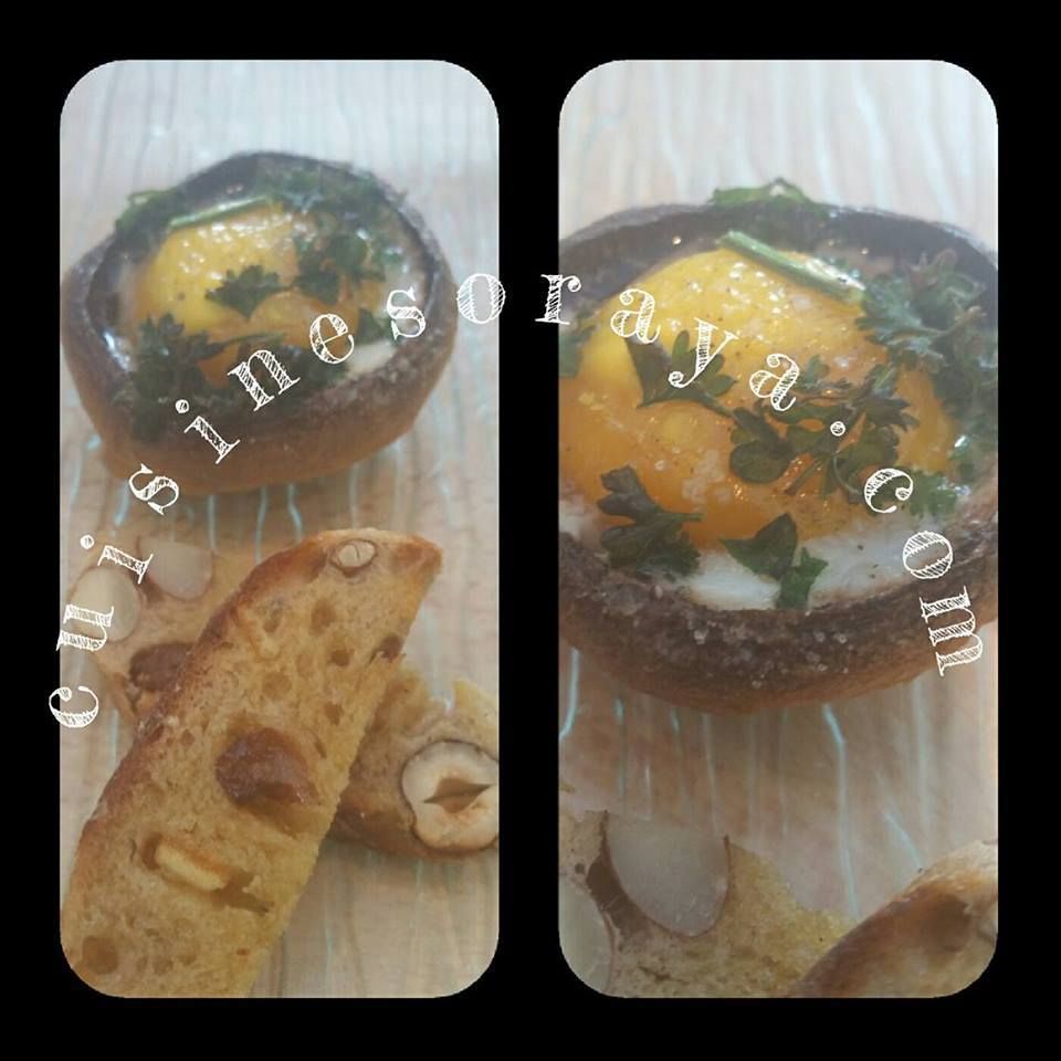 Champignon farci à l'oeuf
