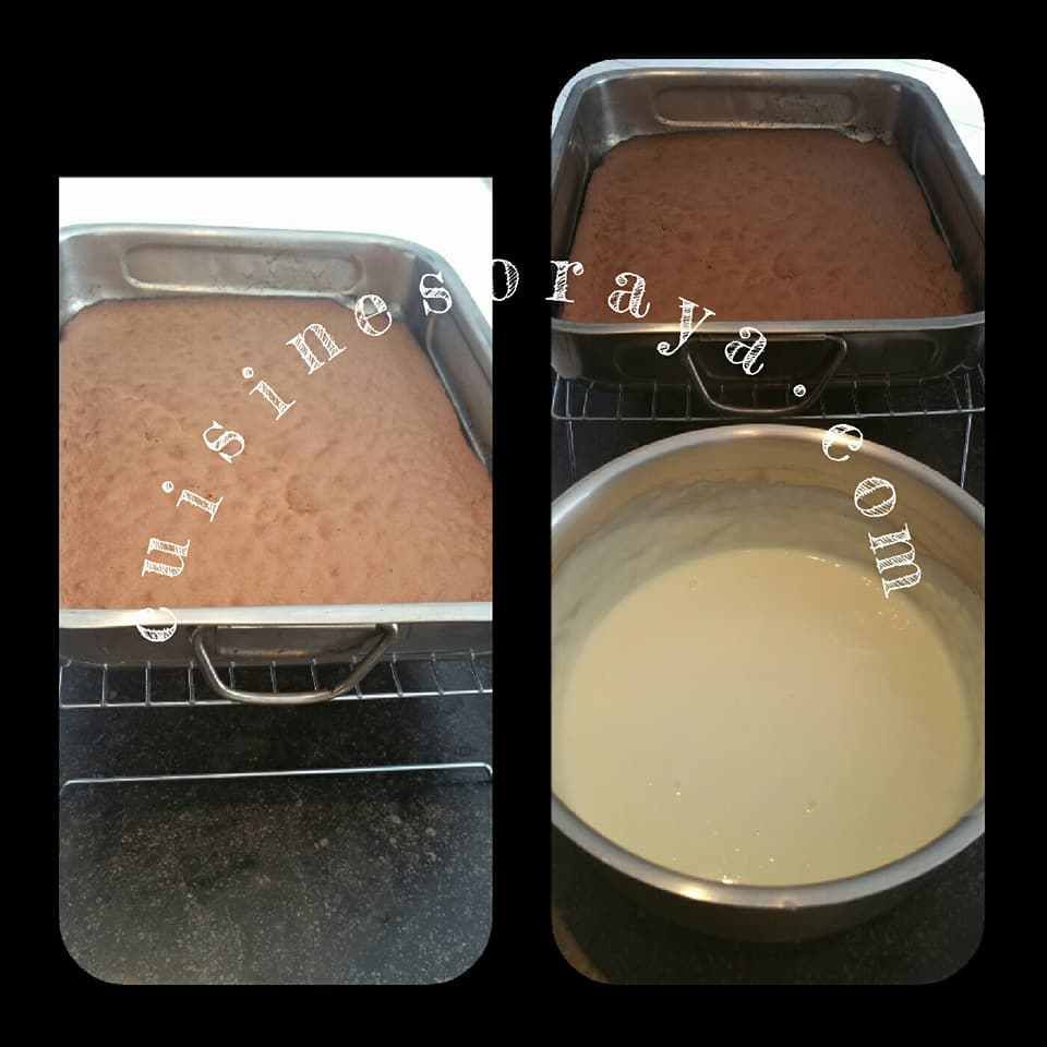 Gâteau choco, crème de lait et noix de coco