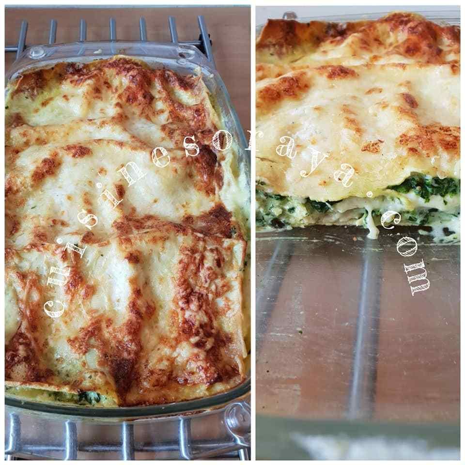 Lasagne épinards chèvre et poulet