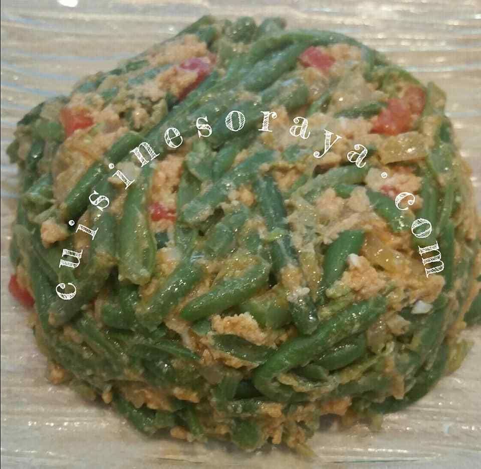 Haricots vert petits légumes aux oeufs