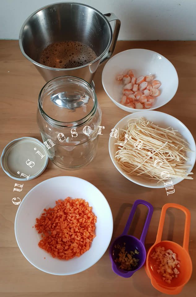 Nouilles crevettes - Soupe minute