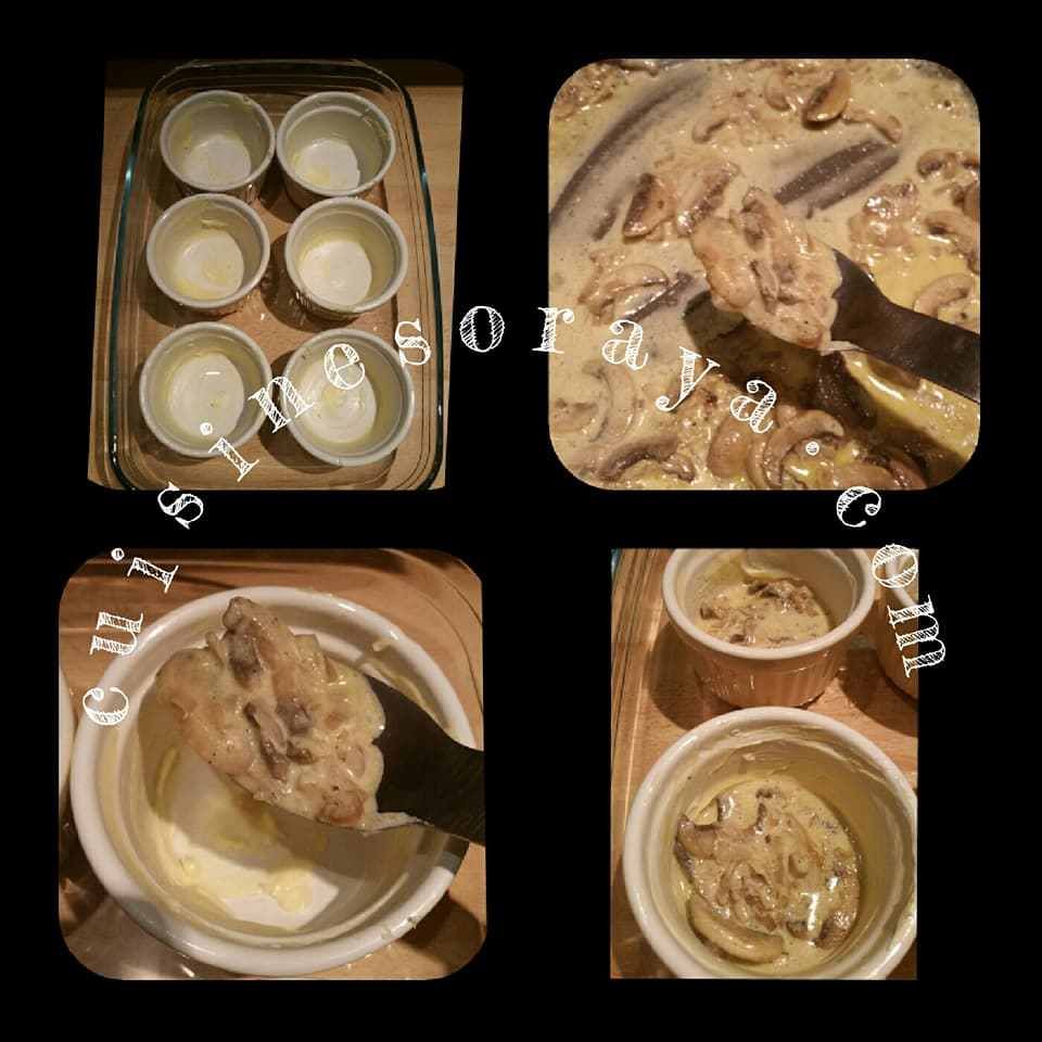 Oeufs-cocotte aux champignons ciboulette