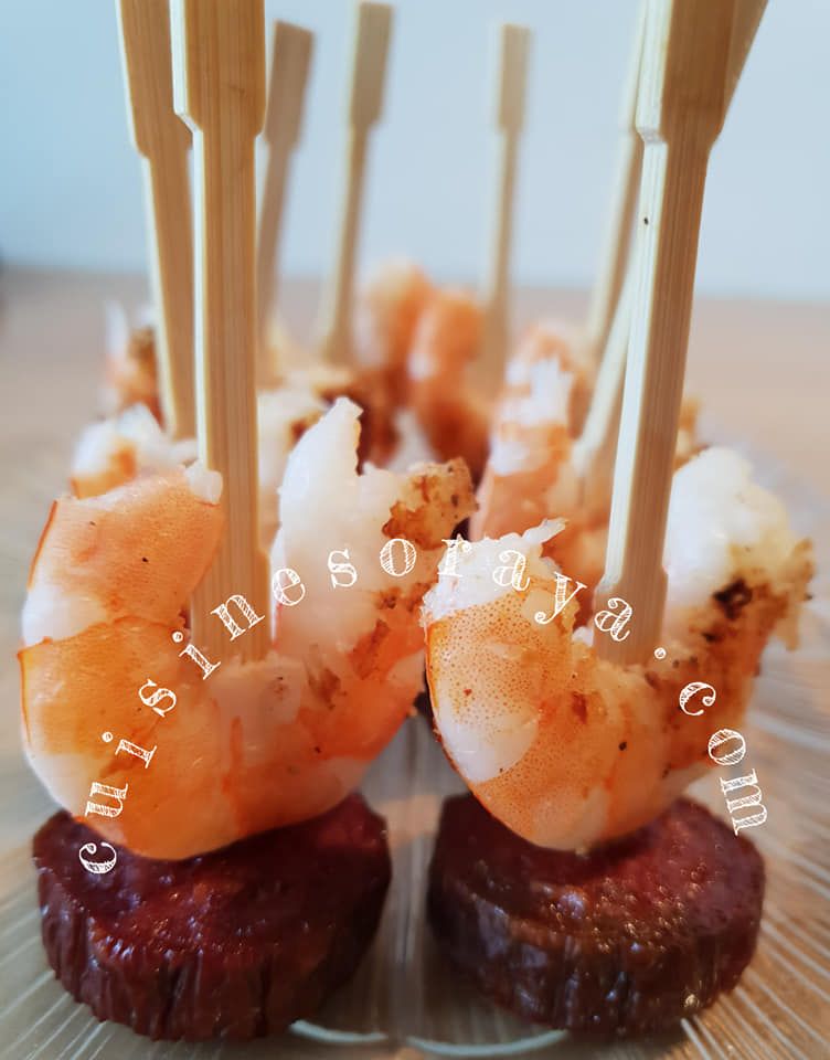 Crevettes au chorizo