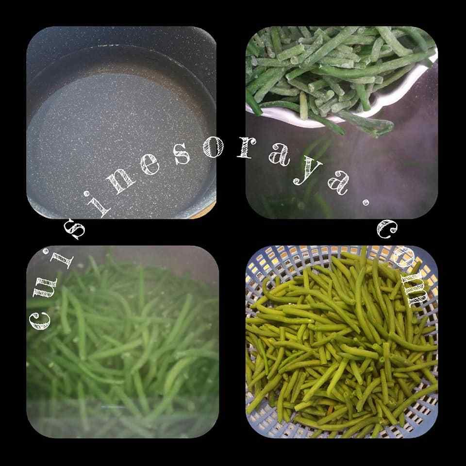 Haricots vert petits légumes aux oeufs