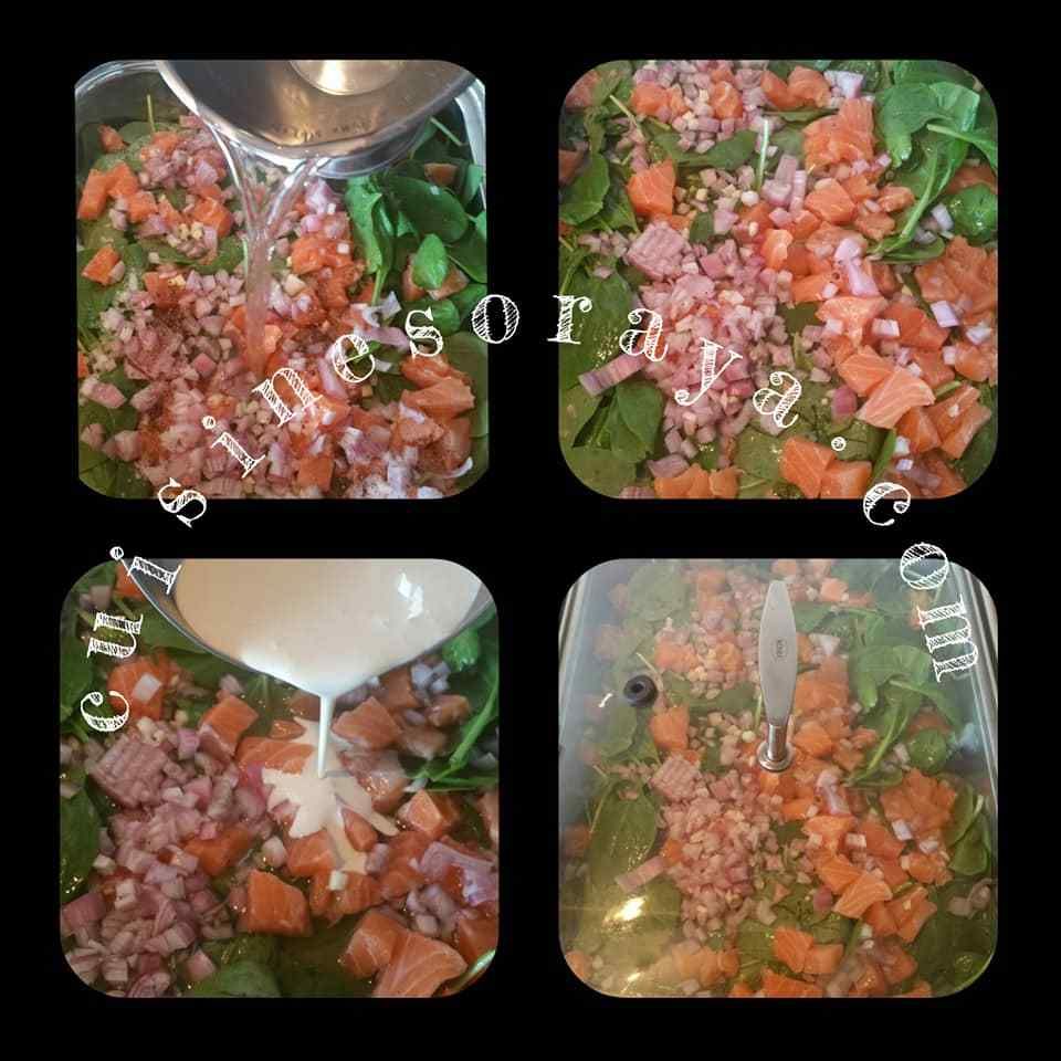 Tagliatelles au saumon et épinards