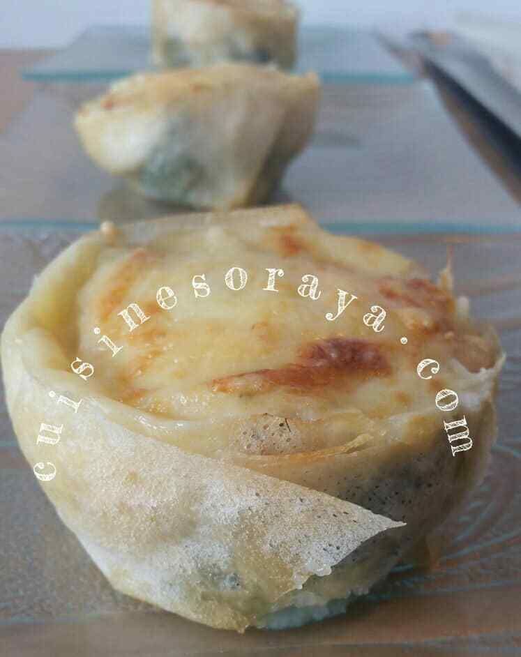 Tarte Brick aux poulet, brocolis et chévre.