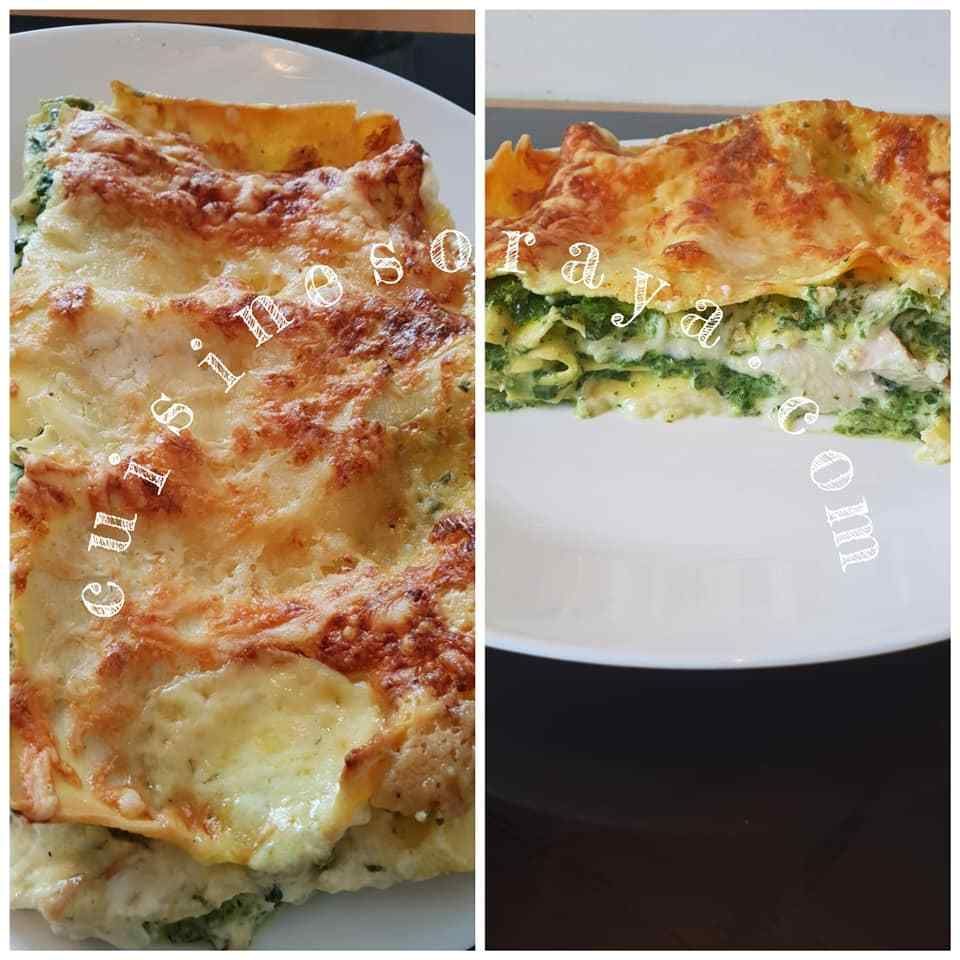 Lasagne épinards chèvre et poulet
