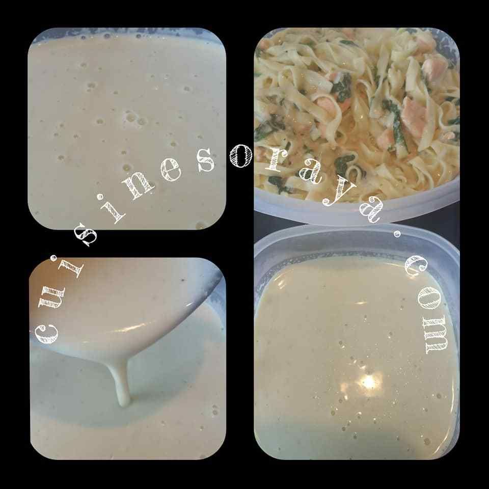 Tagliatelles au saumon et épinards