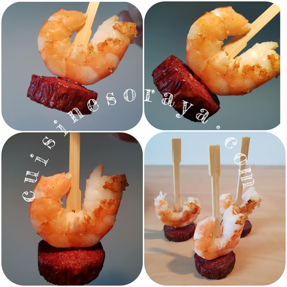 Crevettes au chorizo
