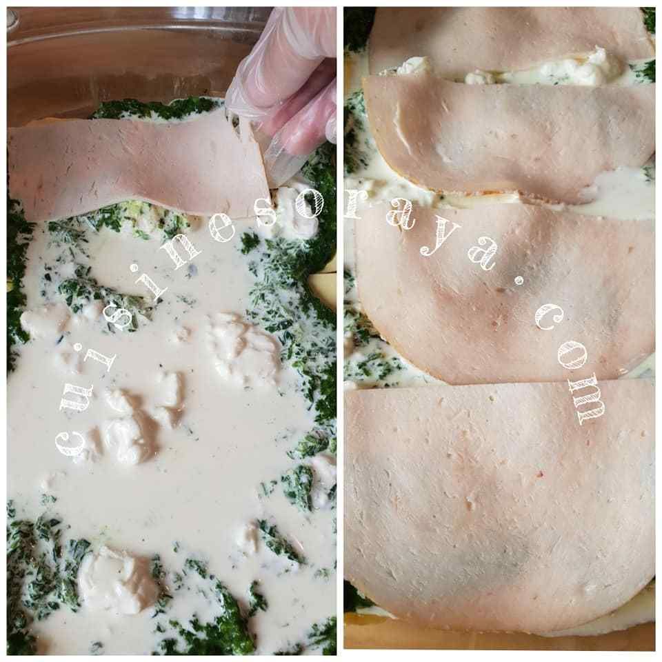 Lasagne épinards chèvre et poulet