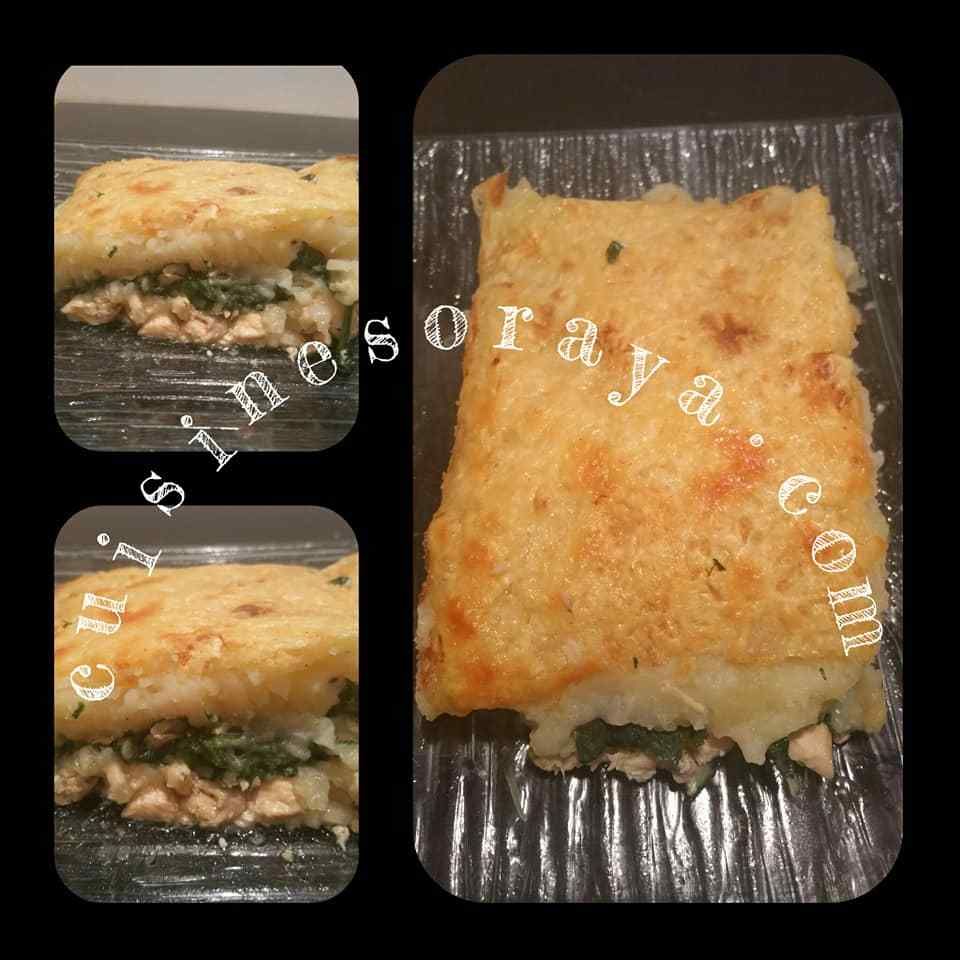Hachis Parmentier saumon et épinards
