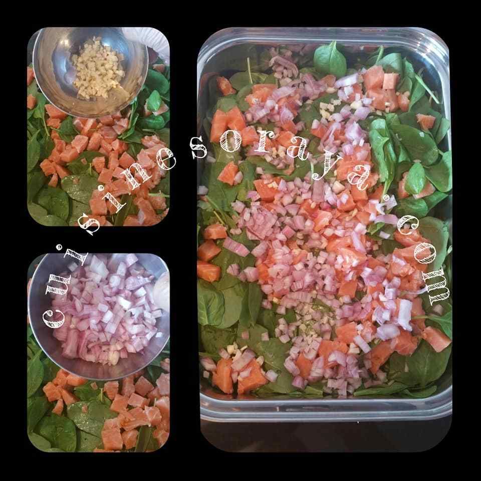 Tagliatelles au saumon et épinards