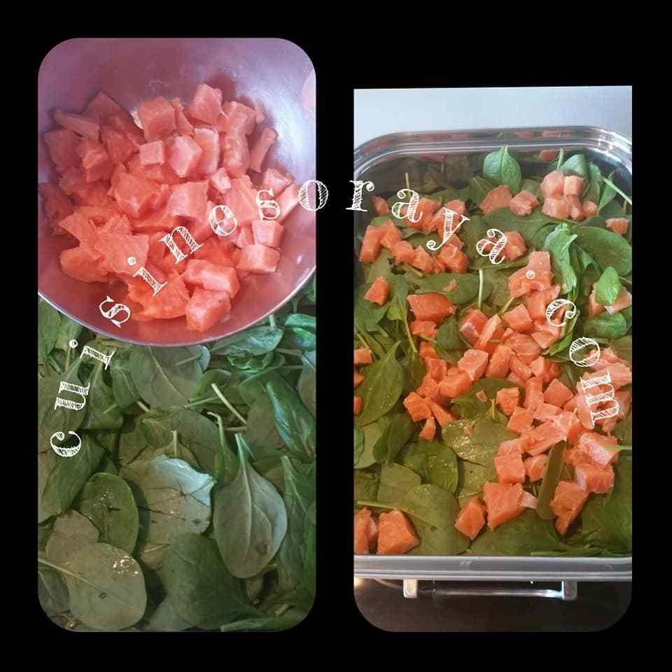 Tagliatelles au saumon et épinards