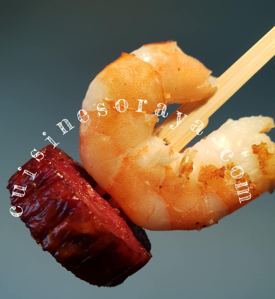 Crevettes au chorizo