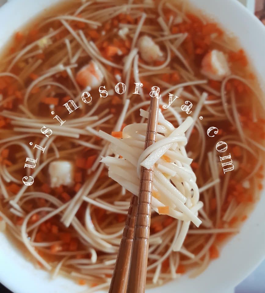 Nouilles crevettes - Soupe minute