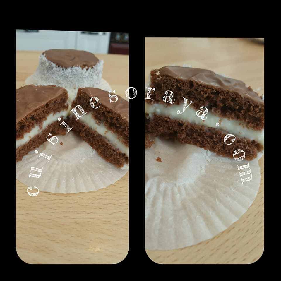Gâteau choco, crème de lait et noix de coco