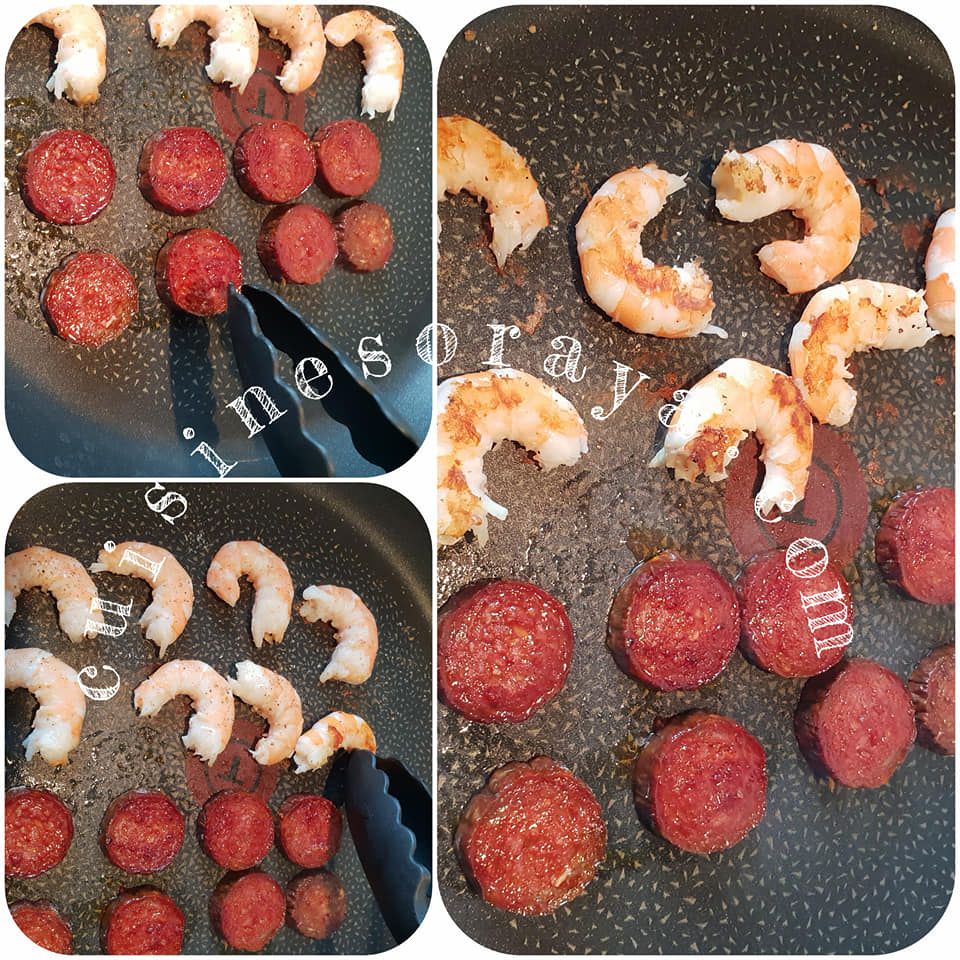 Crevettes au chorizo