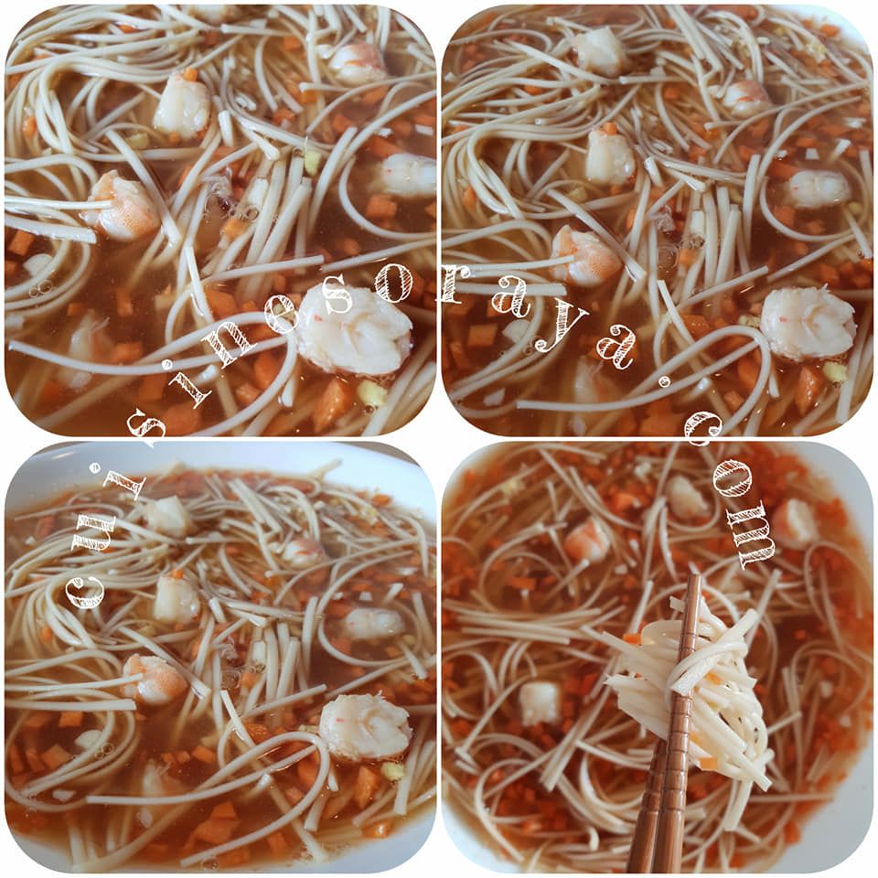 Nouilles crevettes - Soupe minute