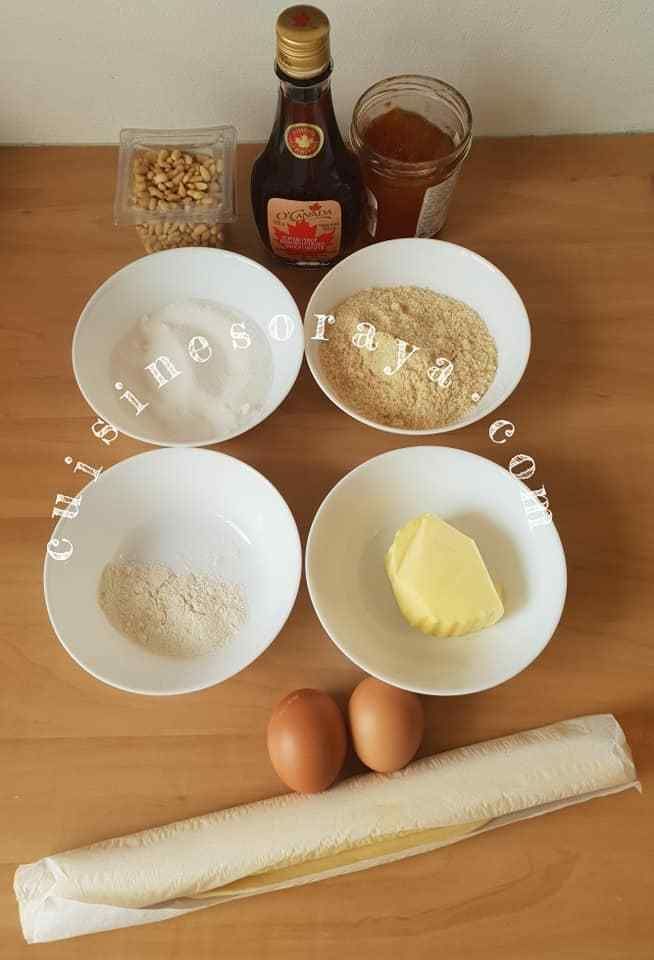 Tarte aux pignons et amandes