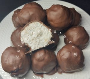 Bouchées coco-banane au chocolat