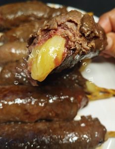 Brochettes de bœuf au fromage, façon yakitori