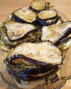 Aubergine au pesto et mozzarella