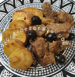 Tajine de boeuf, pomme de terre au four