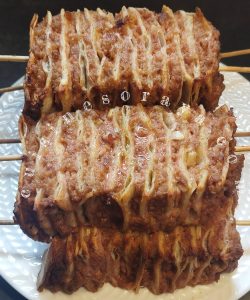 Brochettes croustillantes de tortillas à la viande