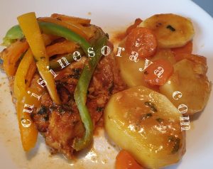 Tajine de cabillaud à la chermoula au four