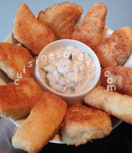 Nuggets de poisson exotique et sa sauce au yaourt